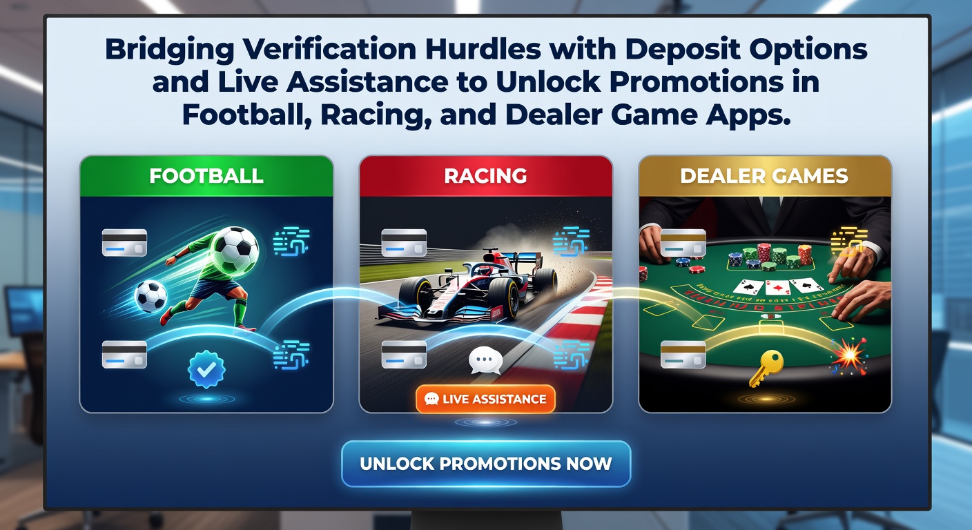 Mobile betting interface showing deposit options and live chat support for verification in football and racing apps