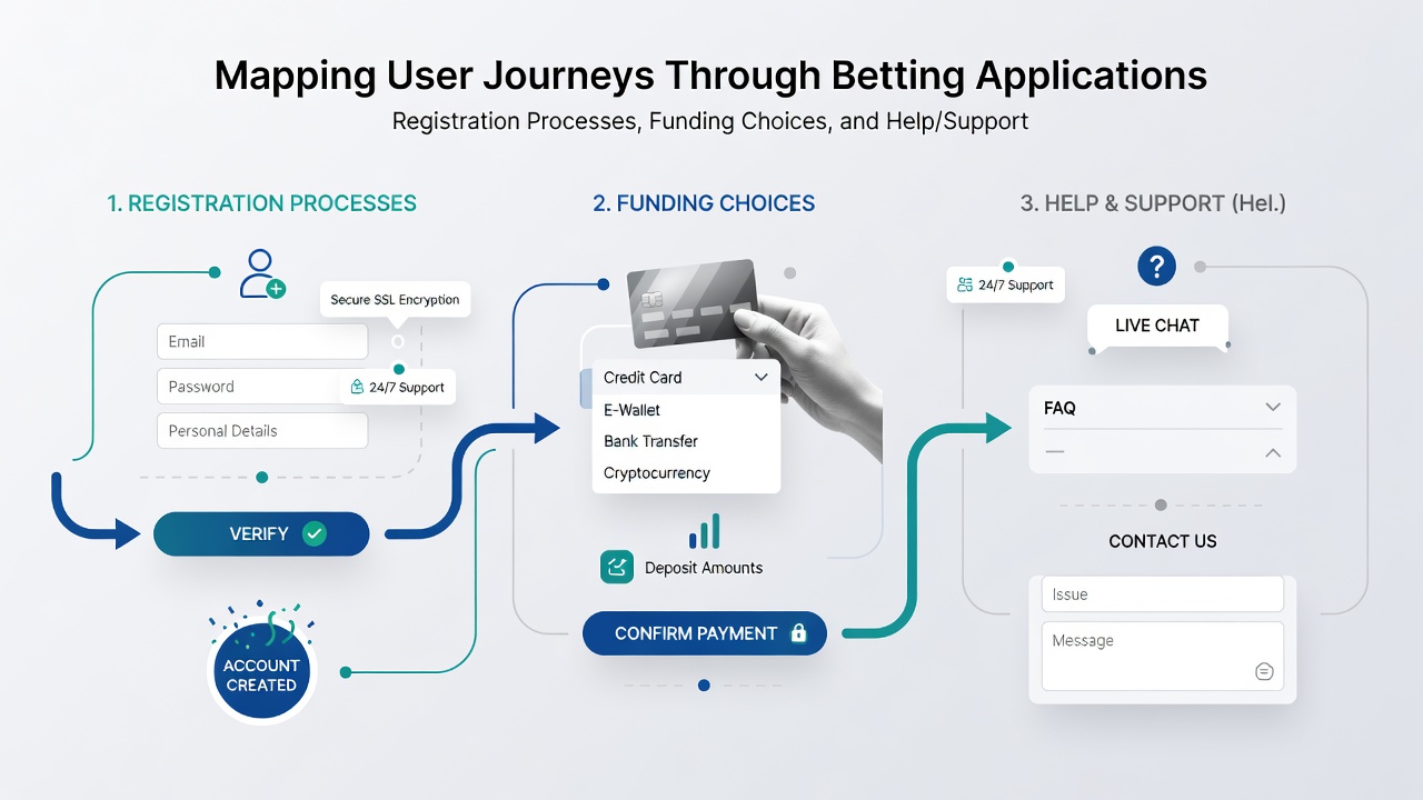 Mobile app screenshot illustrating deposit selection screens linked to football odds, horse racing, and live casino tables