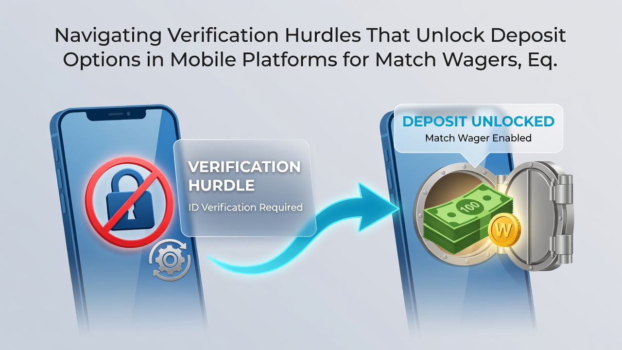 User completing identity verification on a smartphone for online betting deposits