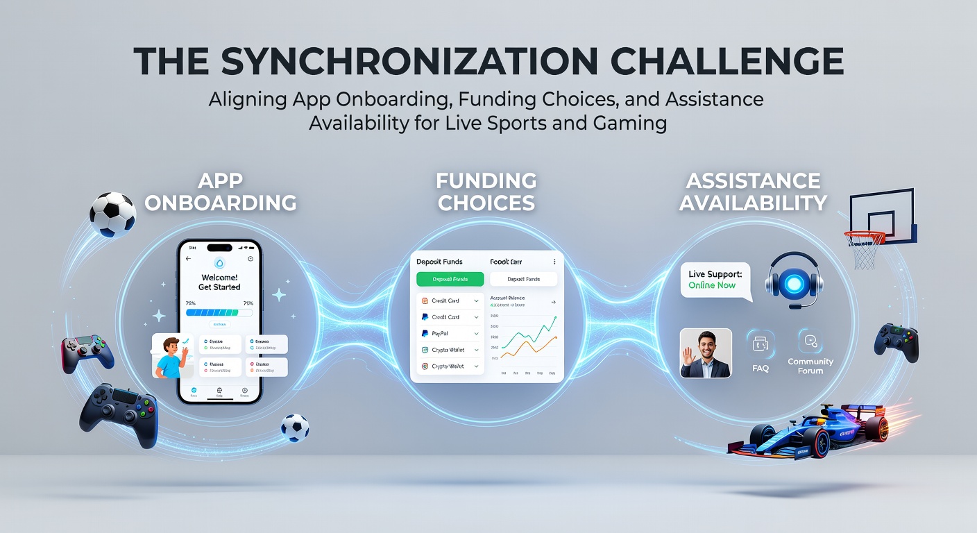 Mobile app interface showing synchronized onboarding and payment options for live sports betting