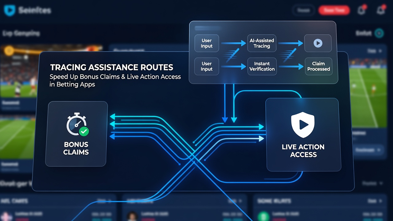 Support dashboard in betting app highlighting assistance routes for bonuses and live access