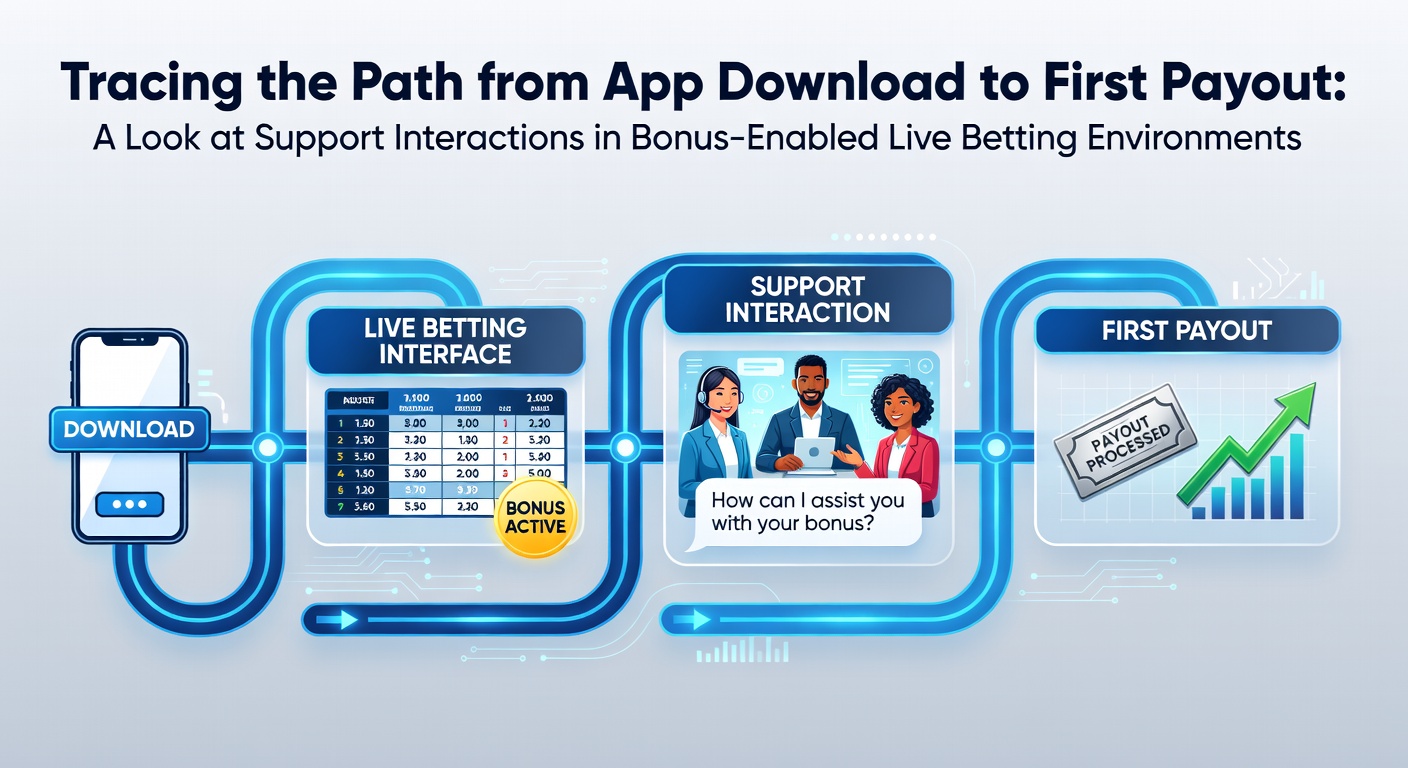 Mobile betting app interface showing download process and initial support chat options for new users in live betting environments