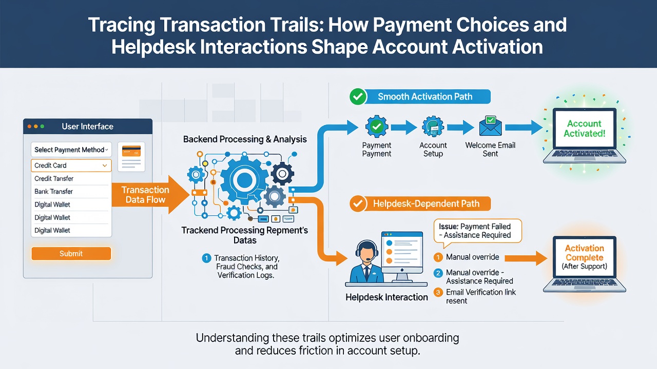 Helpdesk interaction logs overlaid on transaction timelines for soccer betting apps and dealer session accounts